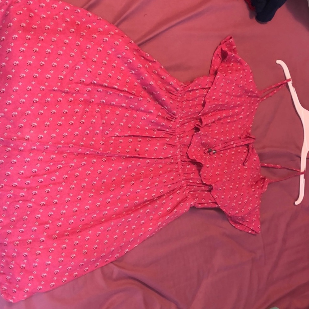 American Eagle OPEN BACK PINK FLORAL DRESS